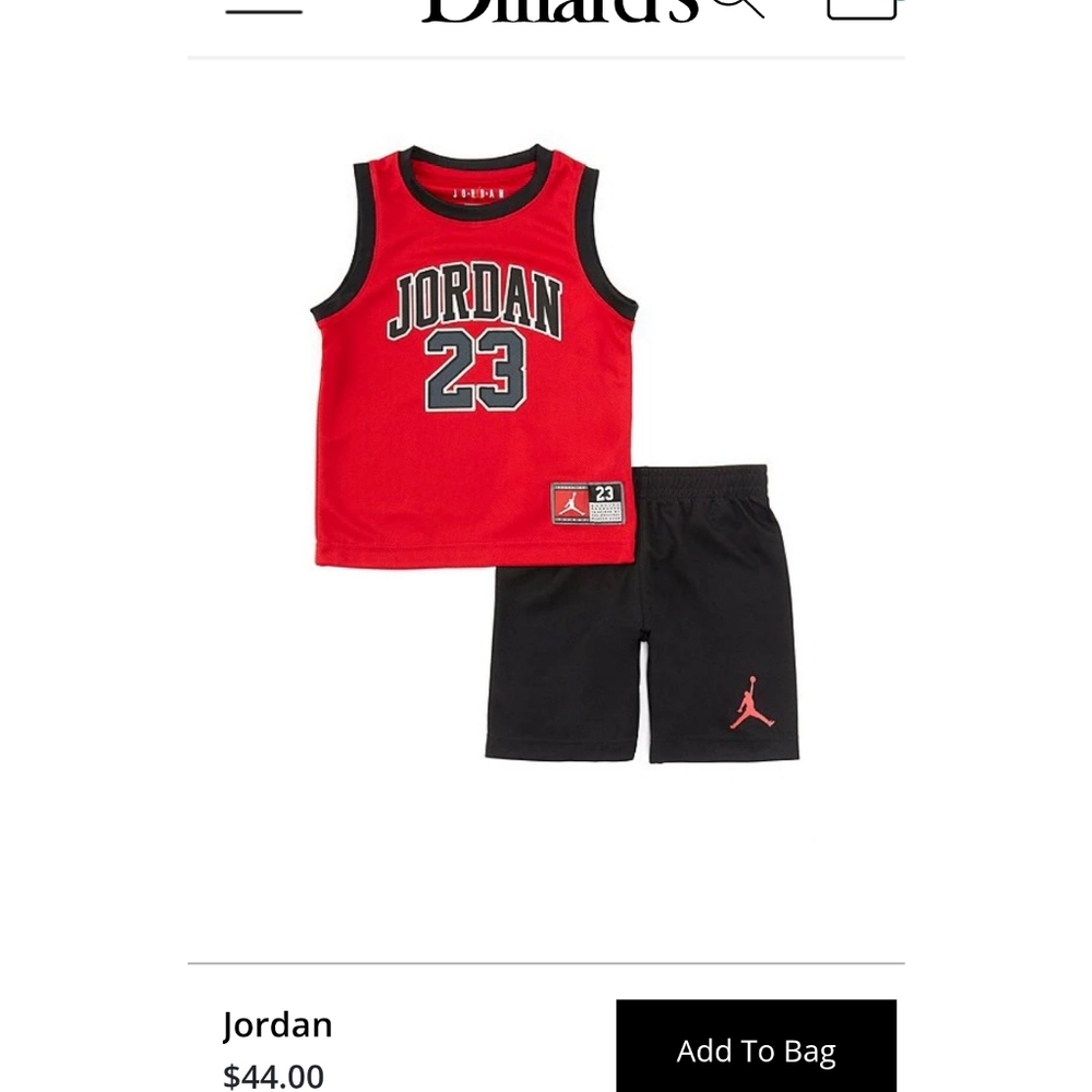 EUC Jordan Kids Red and Black Tank Top Set